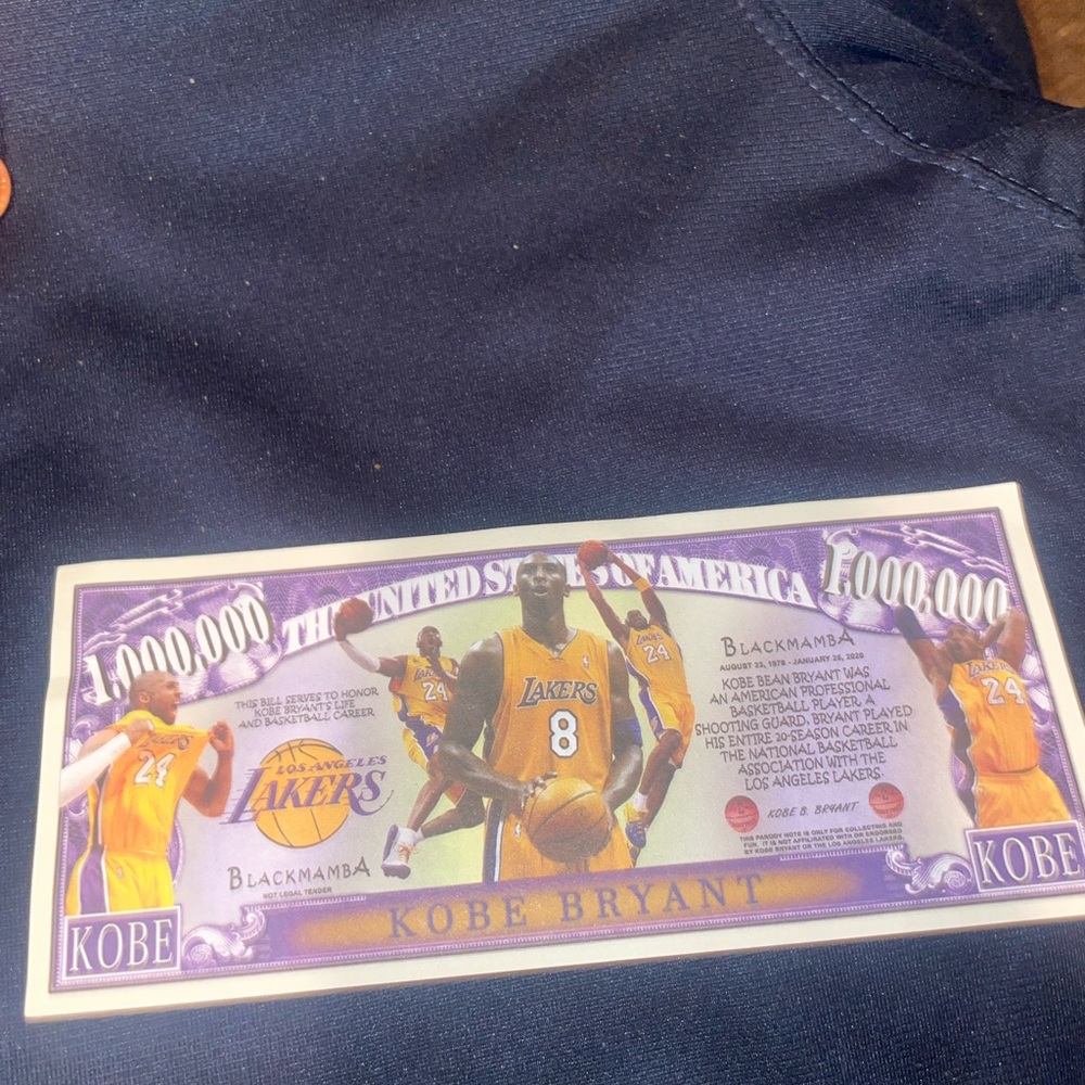 Kobe Bryant One Million Commemorative Bill Paper Bill